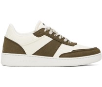 Off-White & Khaki Plain Sneakers