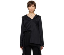 Black Asymmetric Oversized Shirt