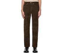 Brown Straight-Leg Trousers