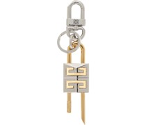 Silver & Gold Padlock Keychain