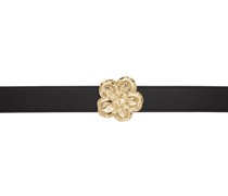 Black Paris Boke Flower Reversible Belt