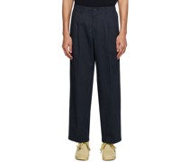 Navy Two Pleated Trousers