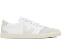 White & Gray Volley Canvas Sneakers