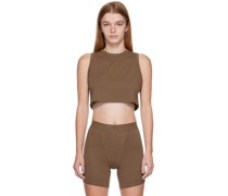 Brown Boyfriend Sleep Crop Tank Top