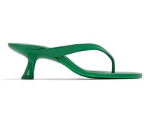 Green Vegan Beep Thong Heeled Sandals