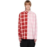 Red & Pink Paneled Shirt