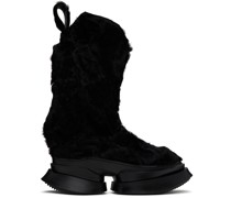 Black Long Fur Boots
