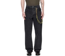 Black Long Work Jeans