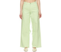 Green Frayed Jeans