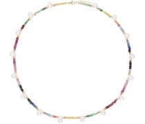 Multicolor Arizona Rainbow Sapphire Pearl Necklace