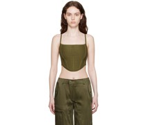 Khaki Curved Tank Top