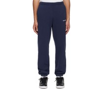 Navy Flocked Sweatpants