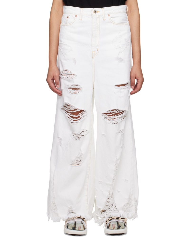Doublet Damen White Destroyed Jeans