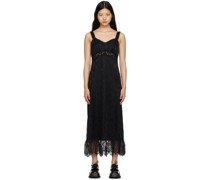 Black Daisy Dot Midi Dress
