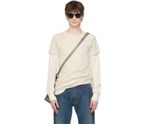 Off-White Distressed Long Sleeve T-Shirt