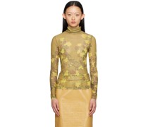 Green Floral Turtleneck