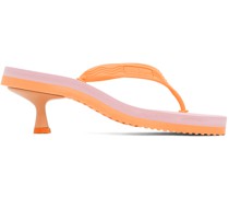 Pink & Orange Kitten Heeled Sandals
