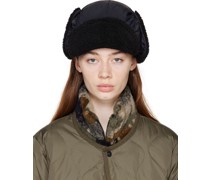 Black Reversible Boa Down Cap