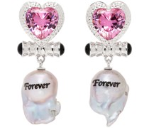 Silver & White 'Forever' Pearl Drop Earrings