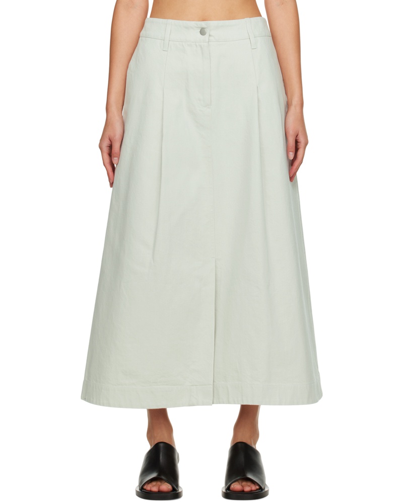 Studio Nicholson Damen Off-White Ecole Midi Skirt