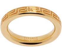 Gold Engraved Greek Key Ring