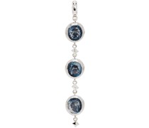 Silver Denim Oval Single String Single Earring