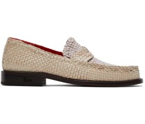 Off-White Woven Leather Loafers