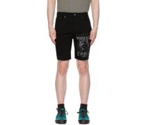 Black Chopper Short Devil Denim Shorts