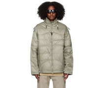 Khaki Plume Puffer Down Jacket