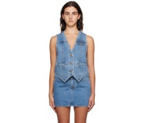 Blue Faded Denim Vest