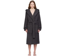 Gray Hooded Bathrobe
