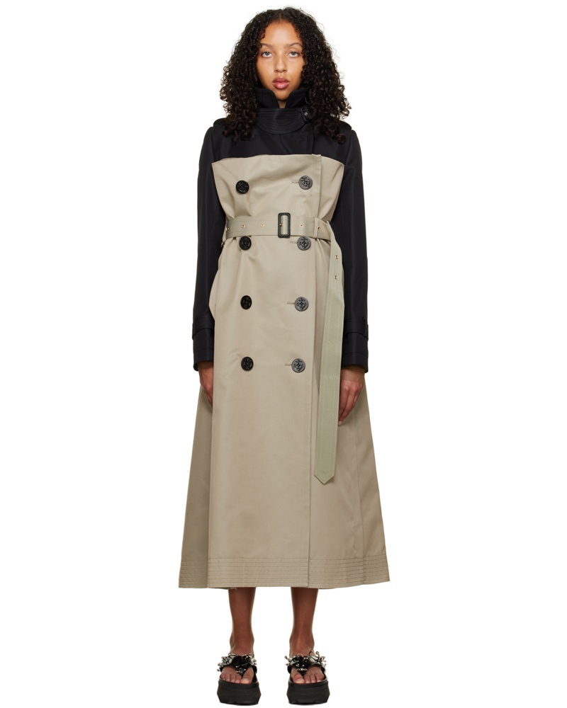Sacai Damen Black Paneled Coat