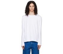 White Deconstructed Long Sleeve T-Shirt