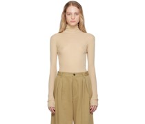 Beige Rib Turtleneck