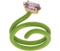 Green & Purple Looped Vine Ring