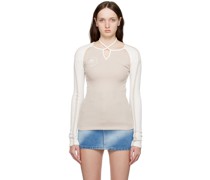 Beige Raglan Long Sleeve T-Shirt