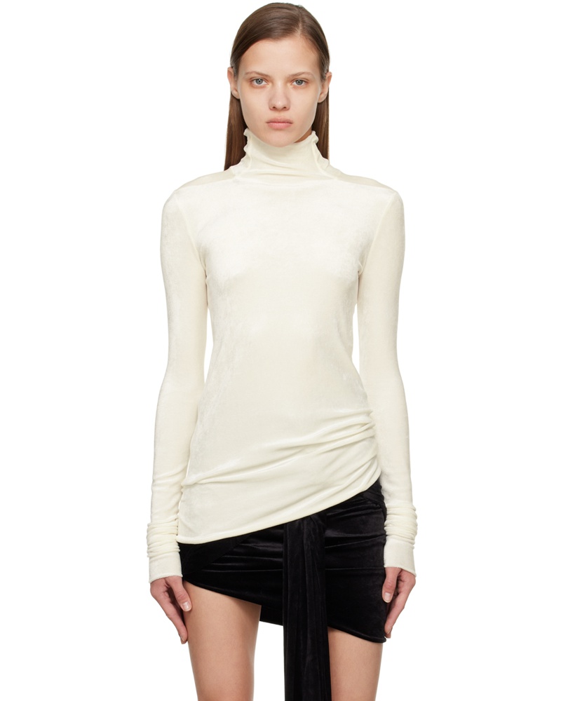 Rick Owens Lilies Damen Off-White Lina Turtleneck Rick Owens Lilies Damen Off-White Lina Turtleneck