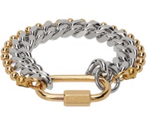 Silver & Gold Curb Chain Bracelet