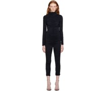 Black Ruched Turtleneck