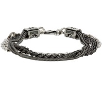 Silver Double Braided Chain Bracelet