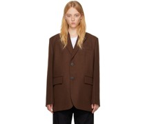 Brown Single Breasted Blazer