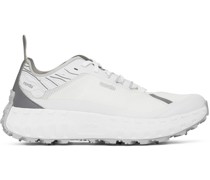 White & Silver ' 001' Sneakers