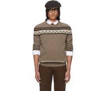 Brown Jacquard Sweater