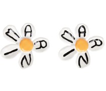 White Large Daisy Earrings