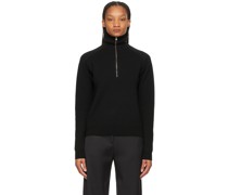 Black Merino Half-Zip Sweater
