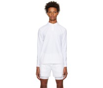 White Tennis Long Sleeve Polo