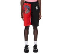 Red & Black Graphic Shorts
