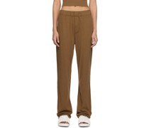Brown Relaxed-Fit Lounge Pants
