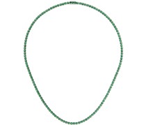 Silver & Green Classic Tennis Chain Necklace