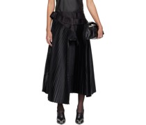 Black Belted Midi Skirt
